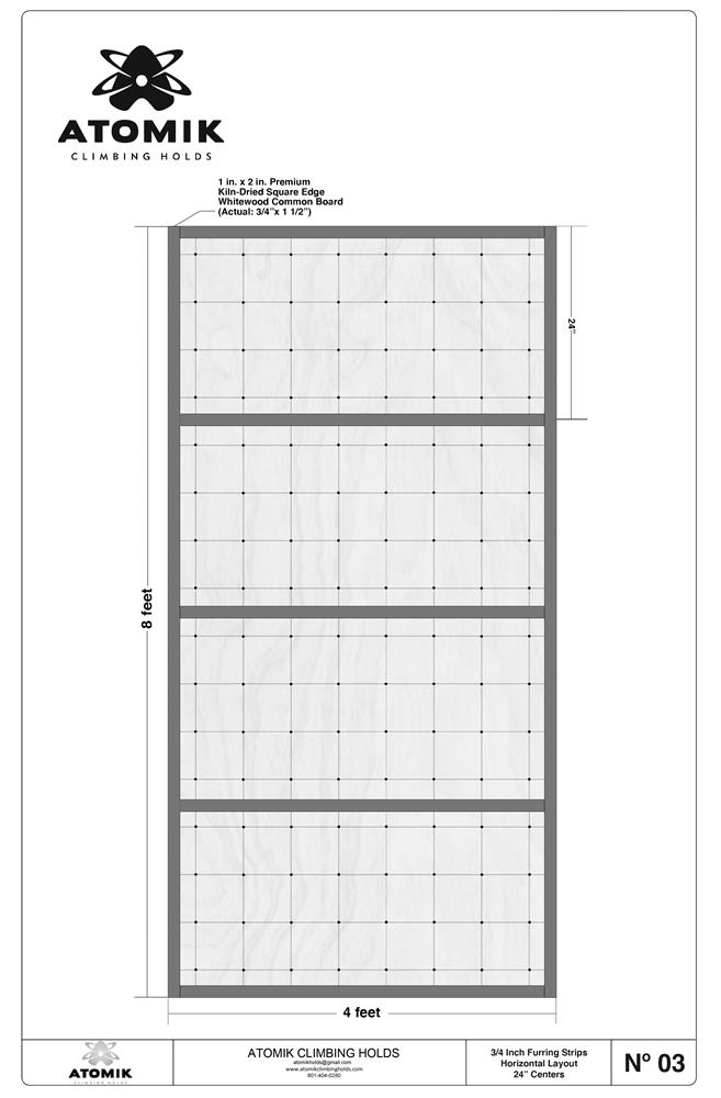 Horizontal 1x2 Furring Strip Cut Sheet